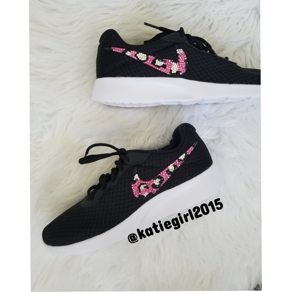 Custom Bling Pink Cheetah Print Nike - Picture 8 of 9